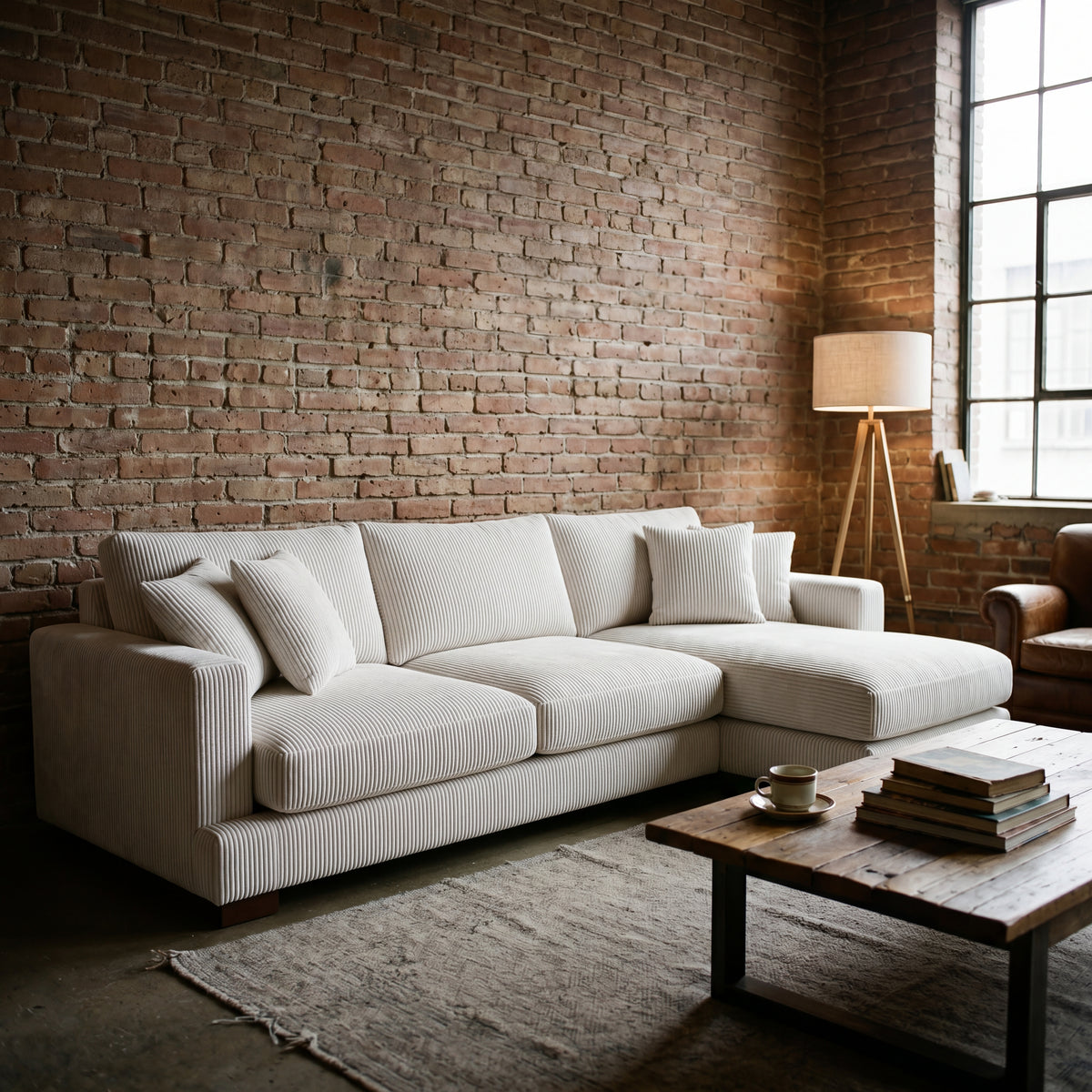 Cloud Chaise Lounge White Corduroy - Product Image 6