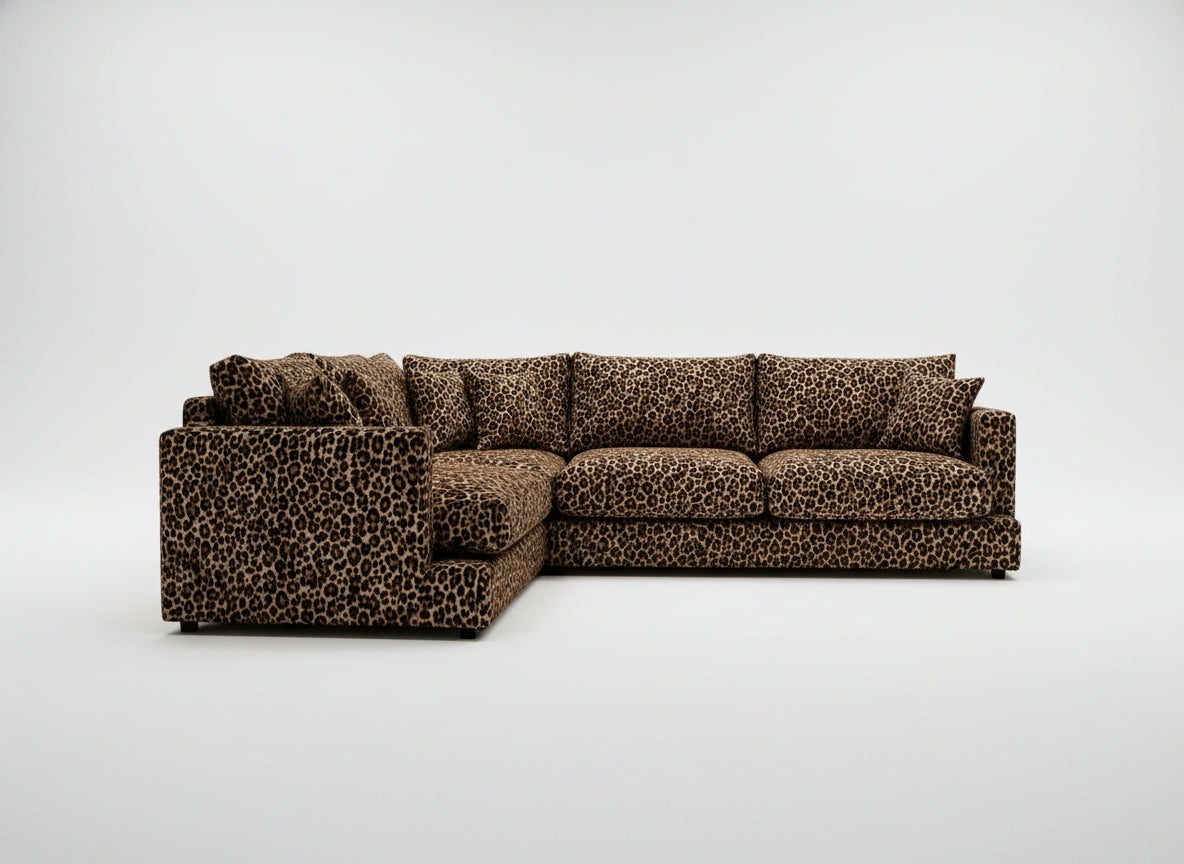 Cloud Corner Lounge Leopard Print - Front View