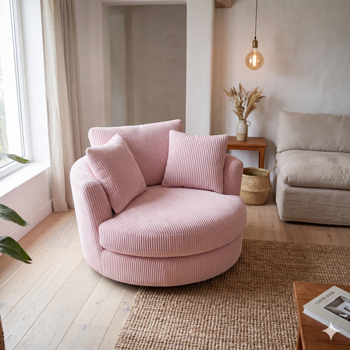 Cuddle Swivel Chair - Baby Pink — Lifestyle