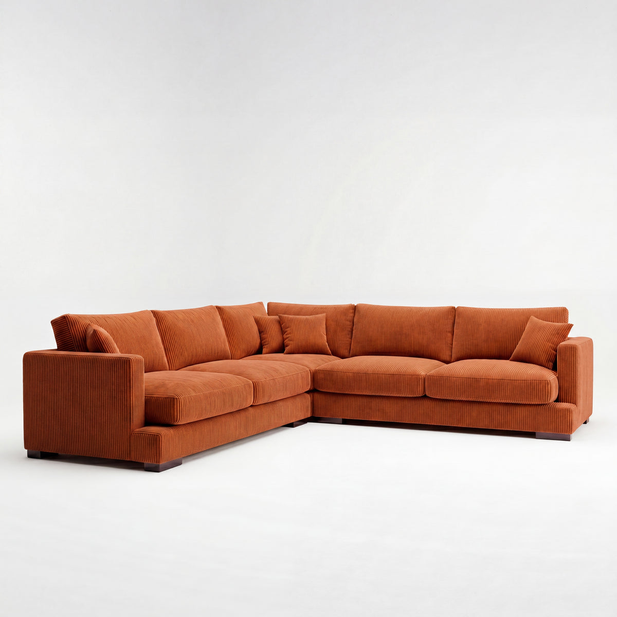 Cloud Corner Lounge Burnt Orange Corduroy - Front View
