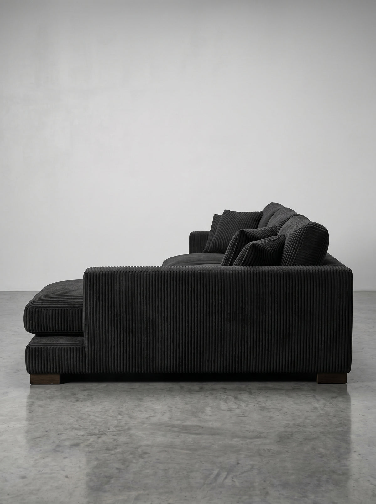 Bagira Black Corduroy Cloud Chaise Lounge