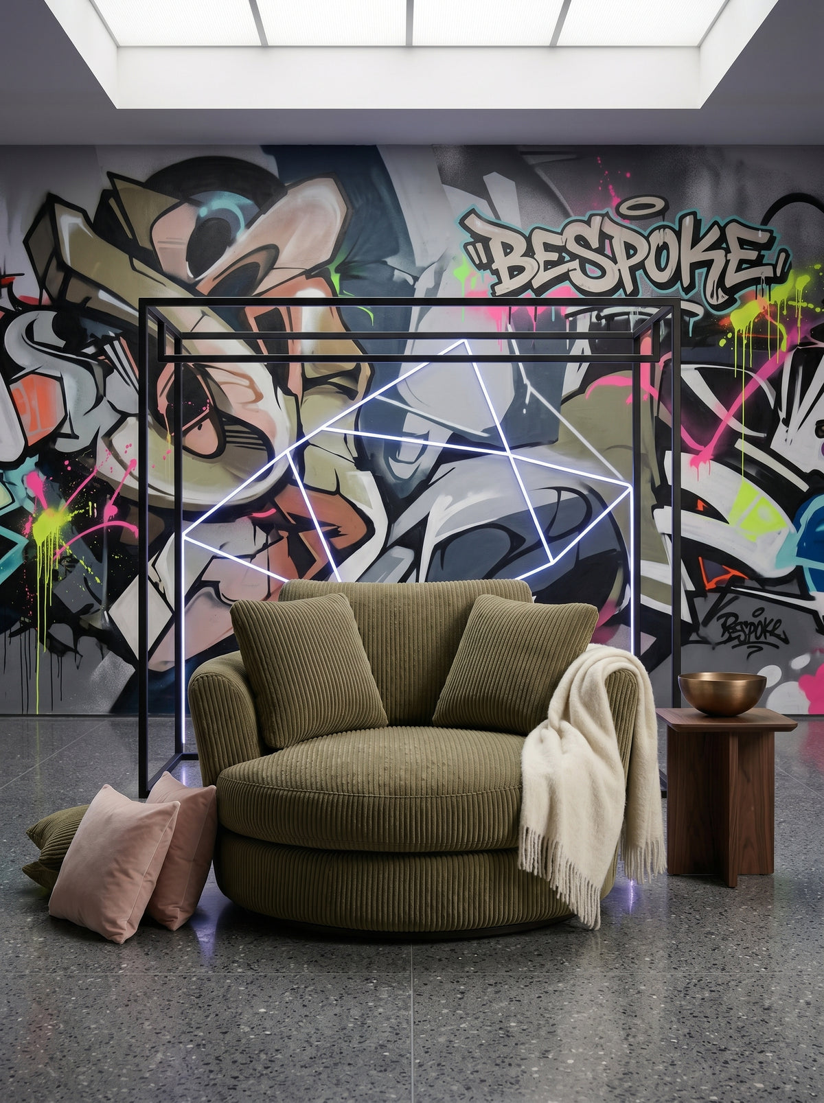 Cuddle Swivel Chair - Olive Green