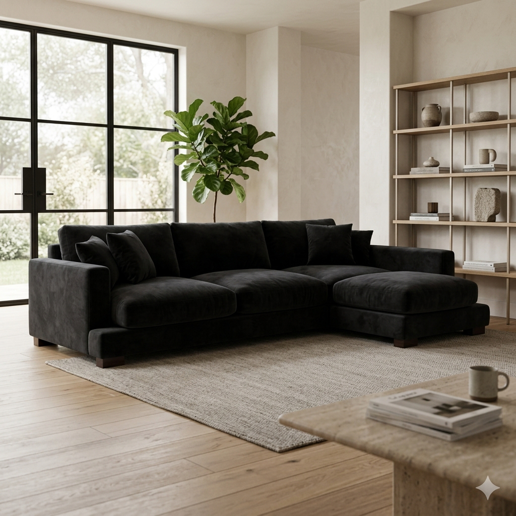Cloud Chaise Lounge Black Velvet - Product Image 14