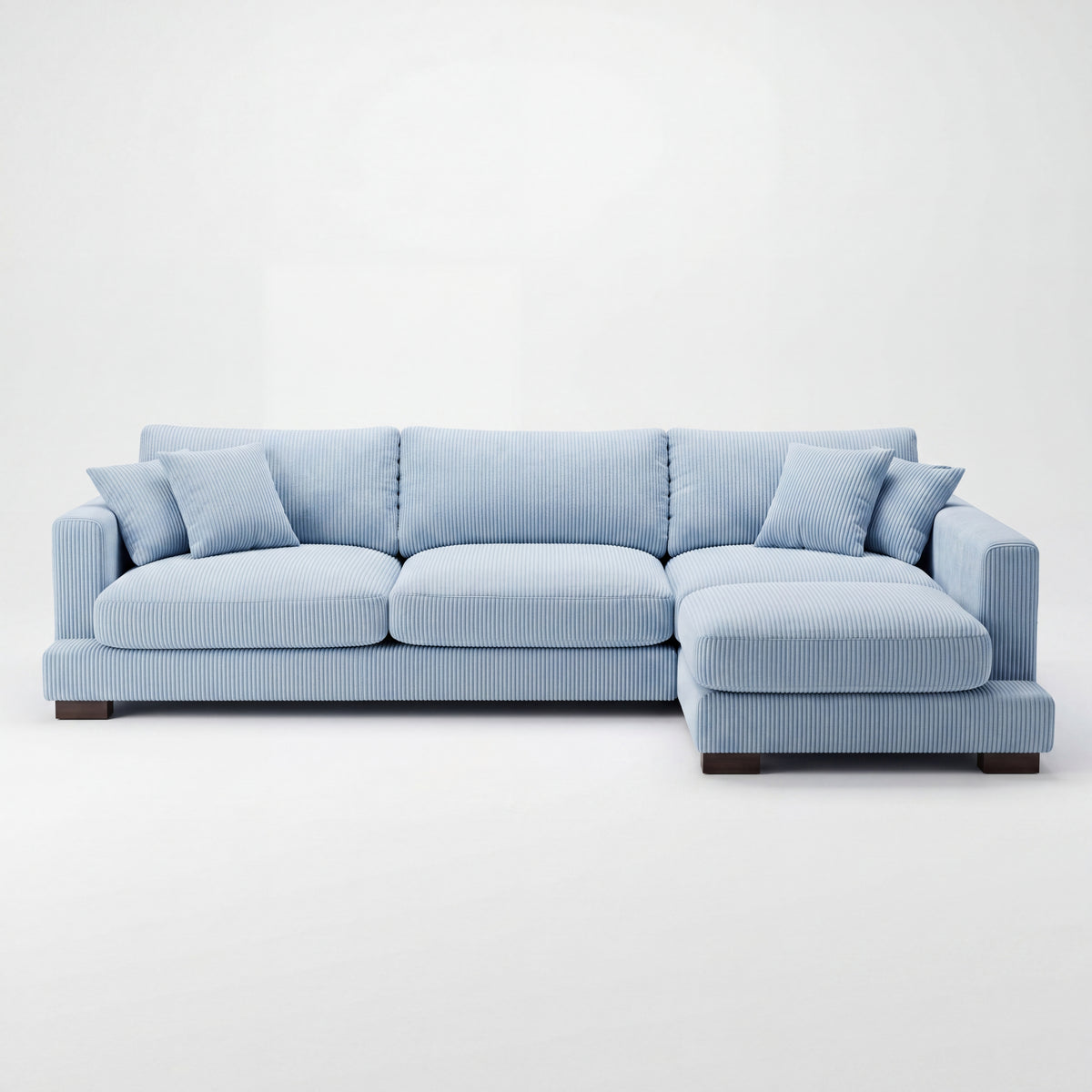 Cloud Chaise Lounge Baby Blue Corduroy - Front View