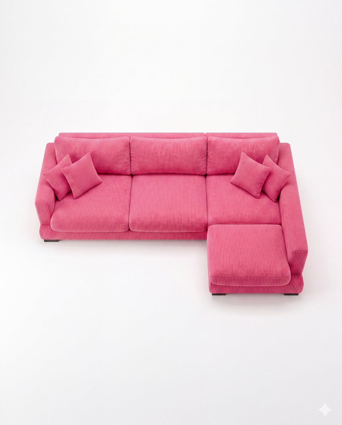 Cloud Chaise Lounge Candy Pink Corduroy - Detail View