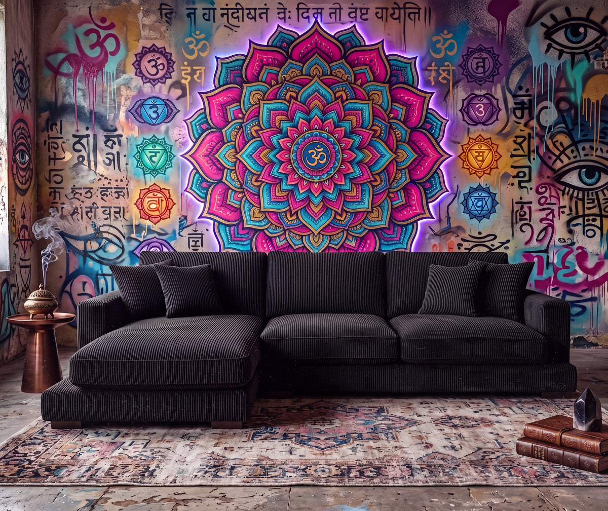 City Chaise Lounge - Bagira Black Corduroy — Lifestyle