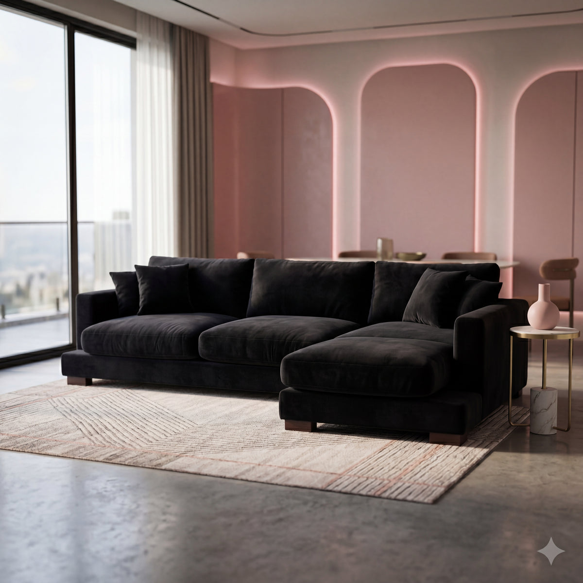Cloud Chaise Lounge Black Velvet - Product Image 9