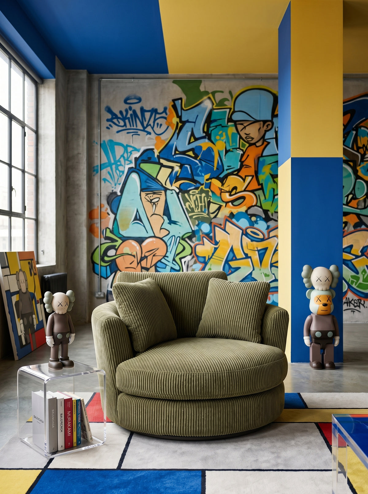 Cuddle Swivel Chair - Olive Green