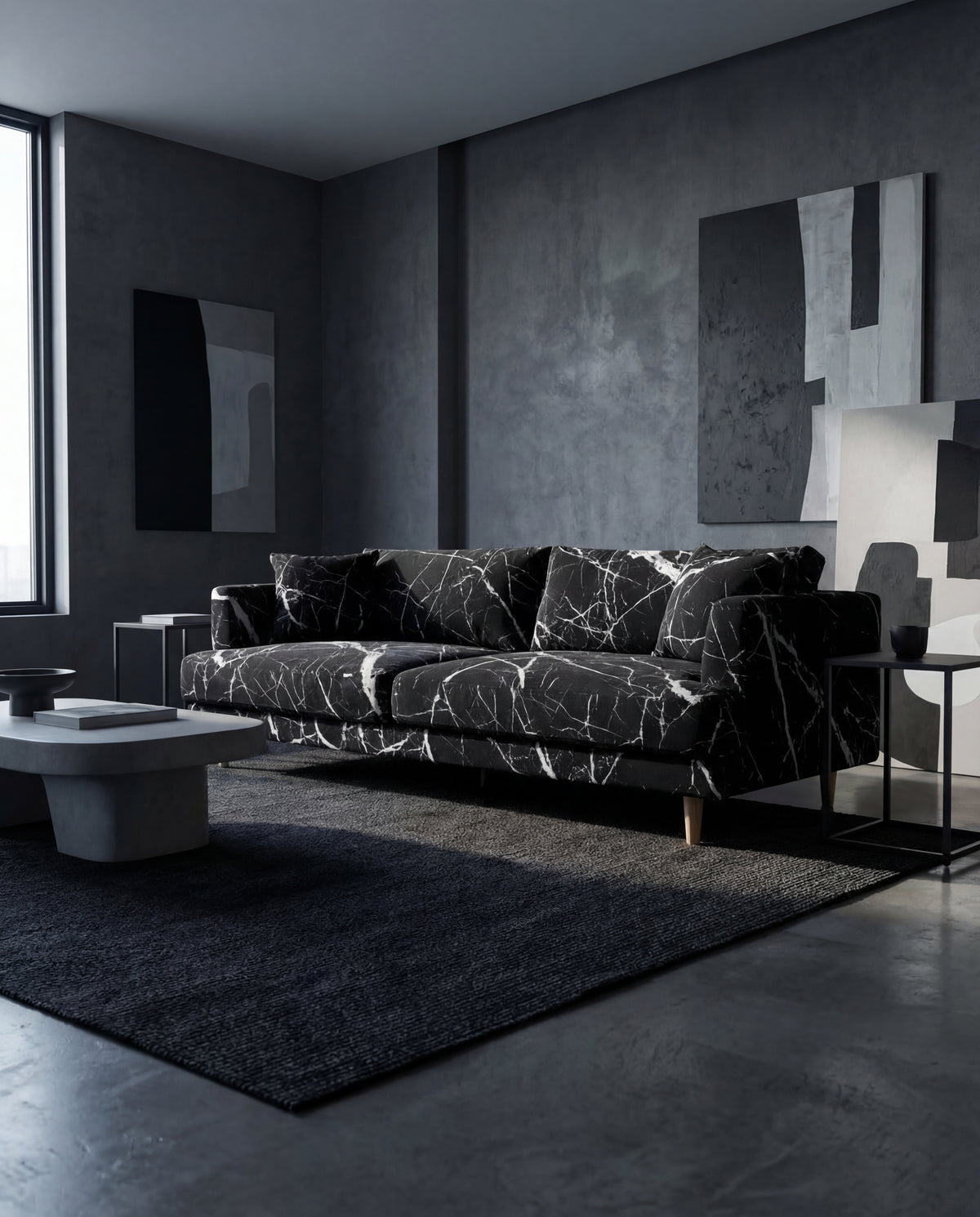 Lightning Black Marble - View 2 | Vibe Sofas Australia