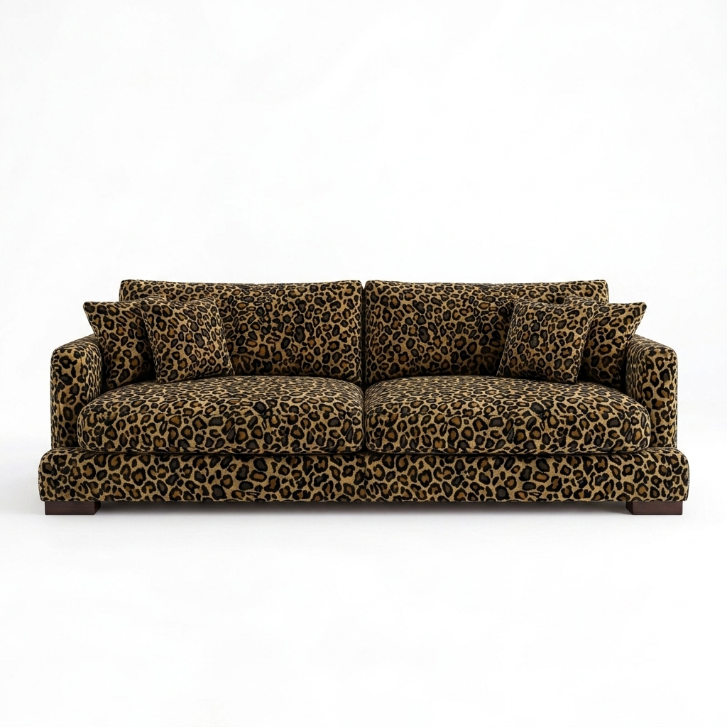 Cloud 3 Seater Leopard Print - Front View
