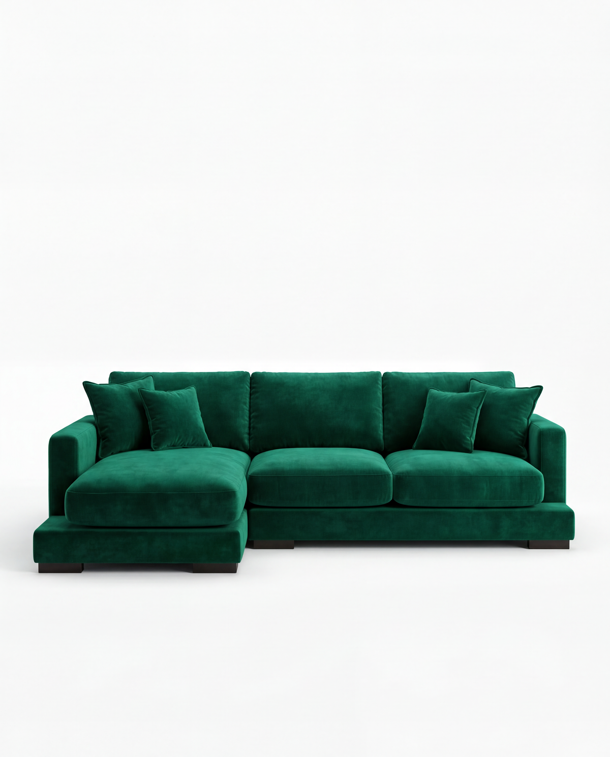 City Chaise Lounge Royal Green - Front View | Vibe Sofas Australia