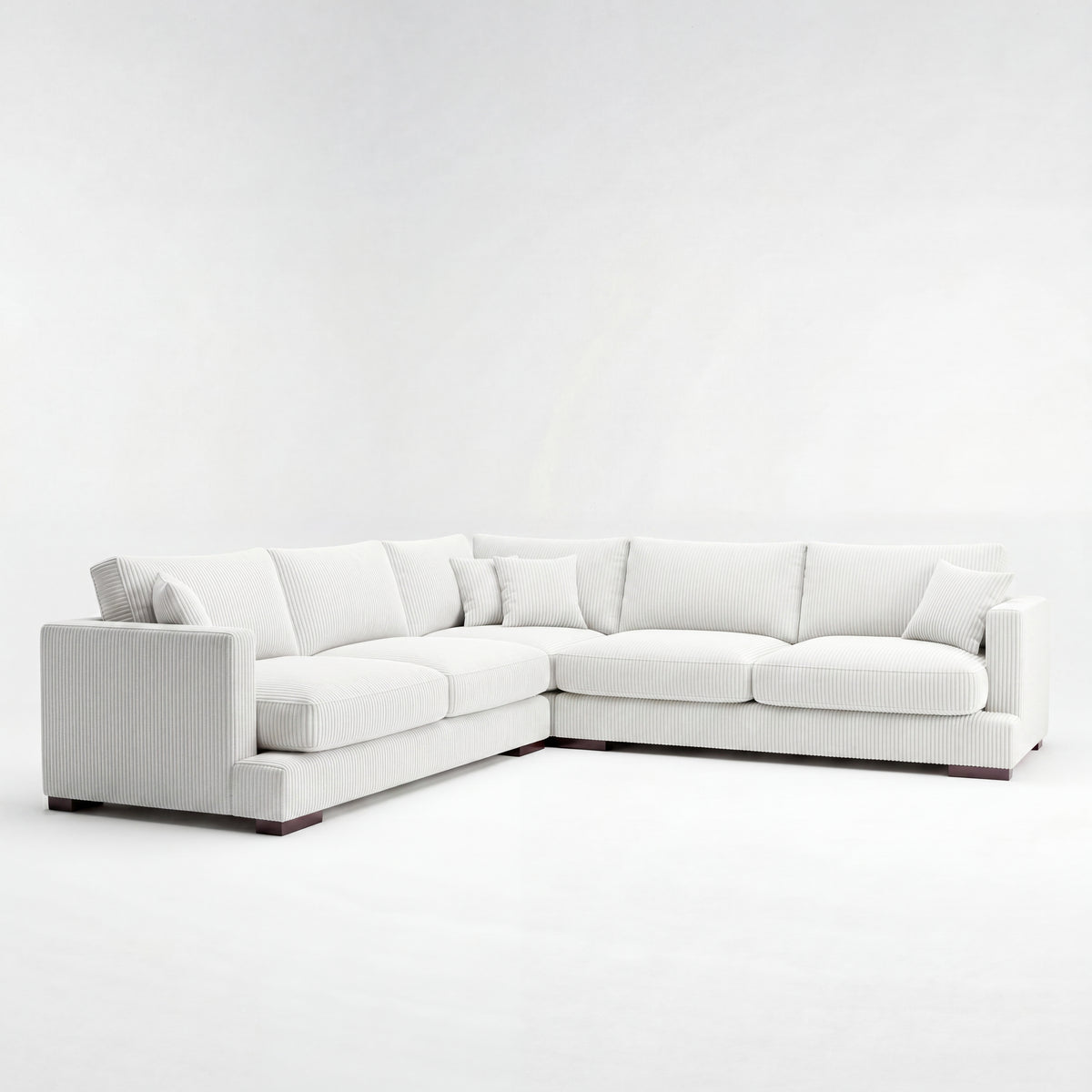 Cloud Corner Lounge White Corduroy - Product Image 1