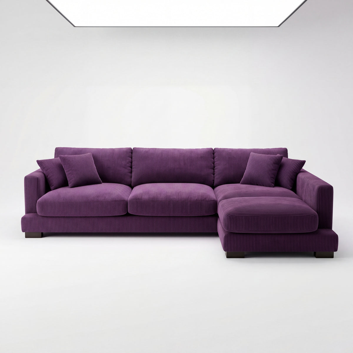 Cloud Chaise Lounge Purple Corduroy - Front View