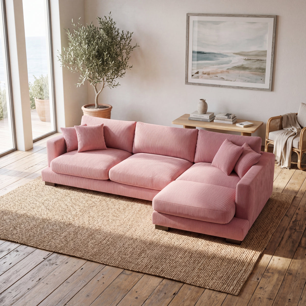 Cloud Chaise Lounge Rose Pink Corduroy - Product Image 6