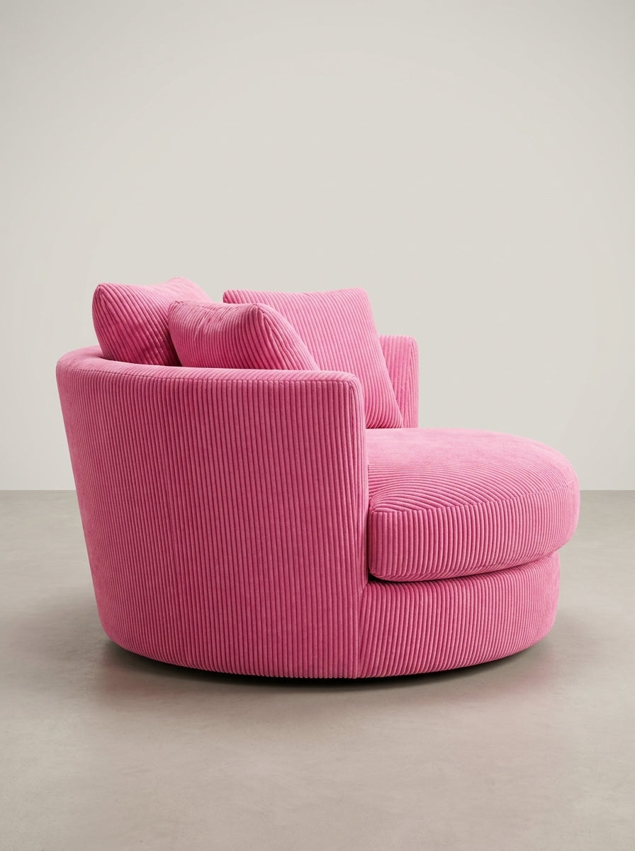 Cuddle Swivel Chair - Candy Pink