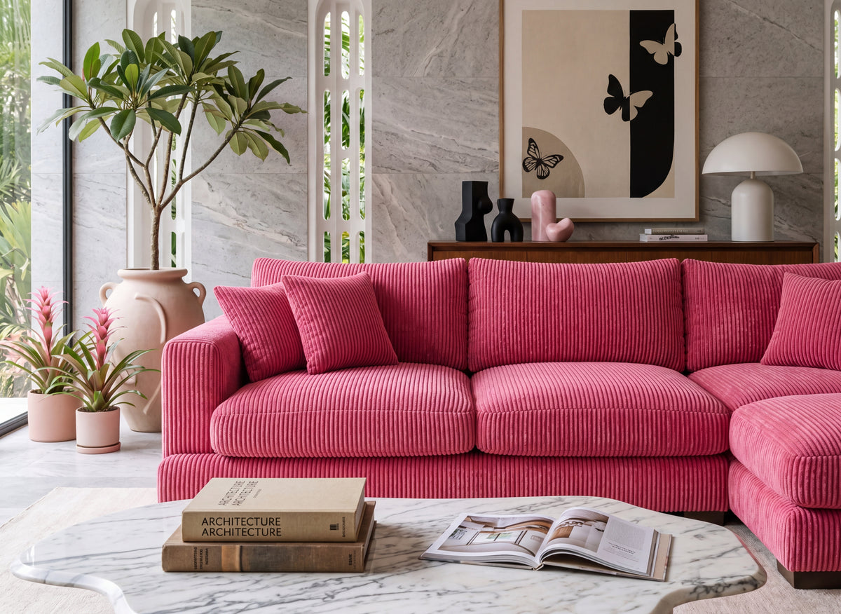 Cloud Chaise Lounge Candy Pink Corduroy - Product Image 16