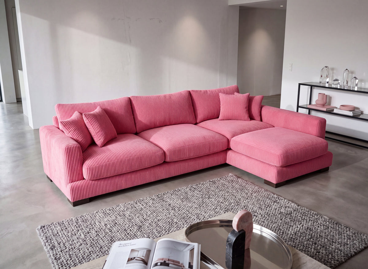 Cloud Chaise Lounge Candy Pink Corduroy - Product Image 17
