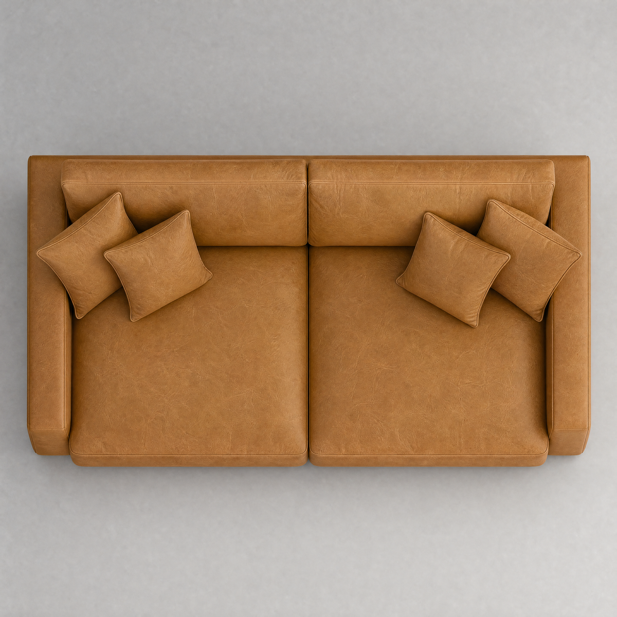Cloud Sofa Tan Leather Leather - Birds Eye View